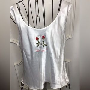 Vintage embroidered slip top Size L